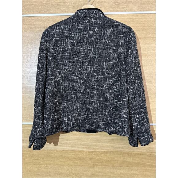 Talbots Lined Tweed Jacket Women’s Sz 14 Black/white - one Button Closure Blazer - Picture 5 of 7